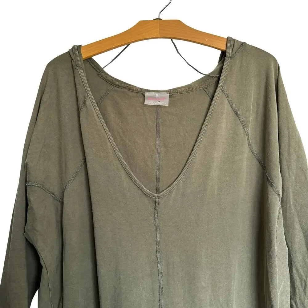 Free People FP Movement Hot Shot Onesie Sage Green Long Sleeve Romper Size XL